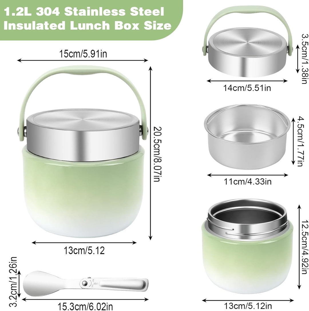Thermobehälter für Essen 1200ml, 304 Edelstahl Wärmebehälter für Speisen, Thermos-lebensmittelbehält