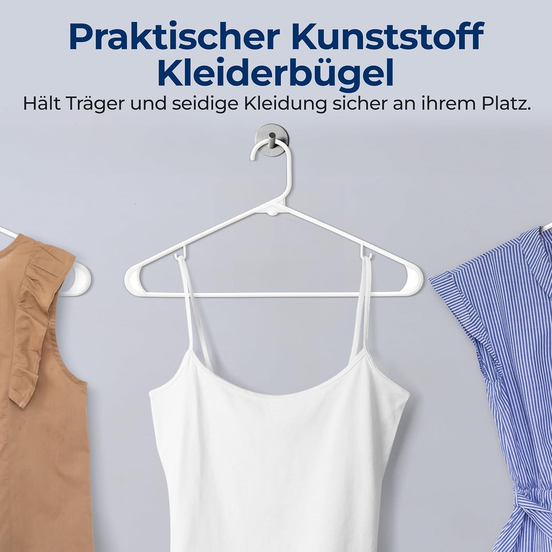 SereneLife Kleiderbügel Weiss 100 Stück, Clothes Hanger, Kleiderbügel Kunststoff, Kleiderbügel platz
