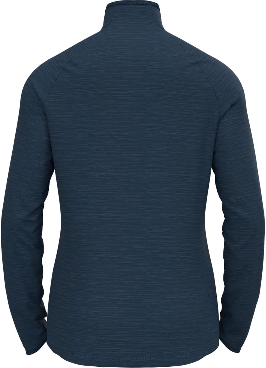 Odlo Damen Laufoberteil mit Reissverschluss Run Easy WARM XS Blue Wing Teal Melange, XS Blue Wing Te