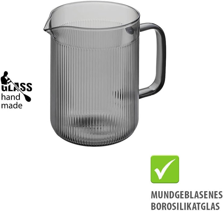 GEFU Kaffeebereiter CRISTIANO 600 ml – French Press aus mundgeblasenem Borosilikatglas in Smoke Grey