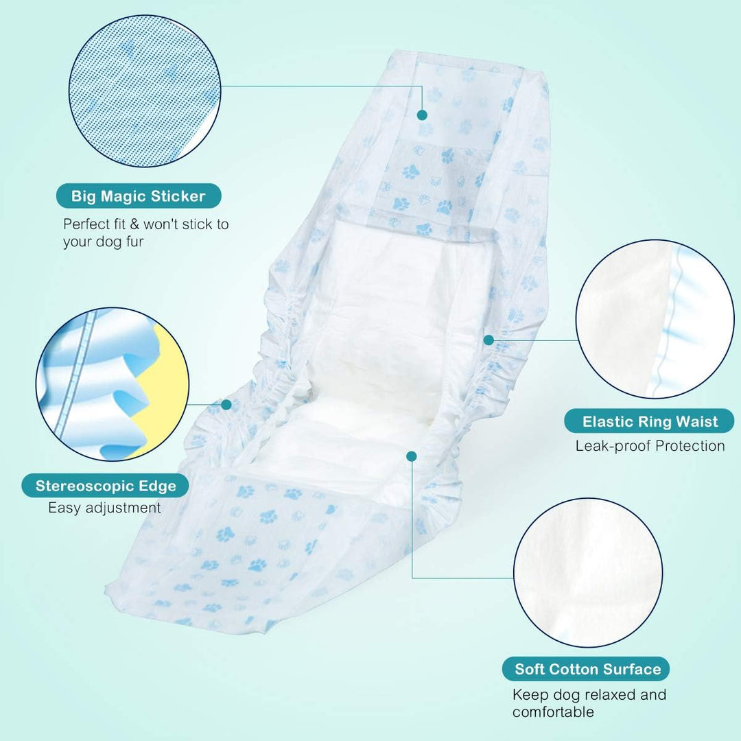 Flying Paws Rüdenwindel,24 Stück S Einweg-Hundewindeln für Rüden,Super Saugfähig Hundewindeln für kl