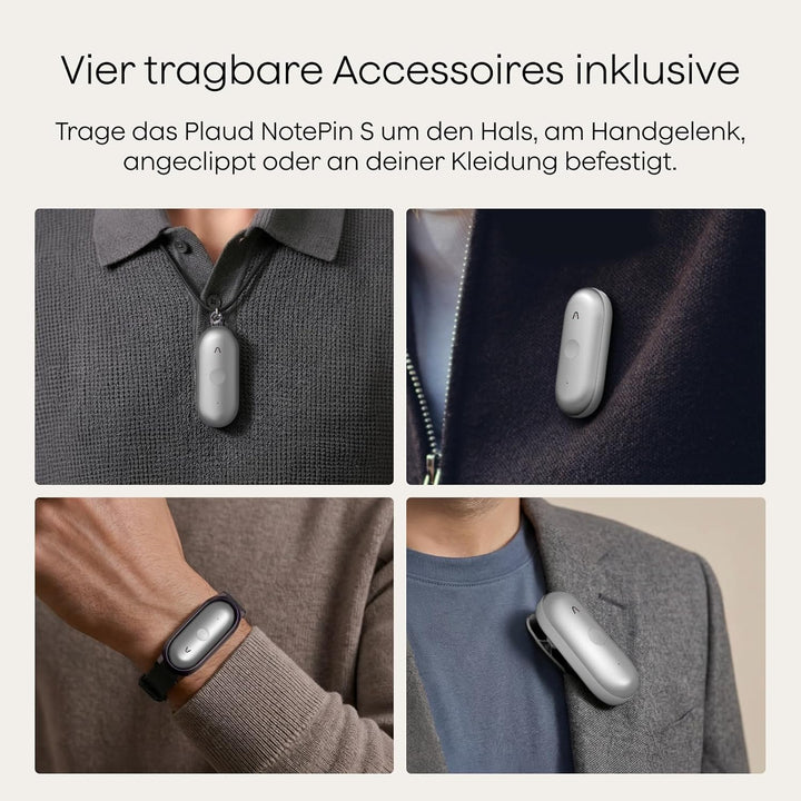 Plaud NotePin S Diktiergerät mit taktiler Aufnahmetaste KI Voice Recorder KI-Notizgerät KI-Schreibfu