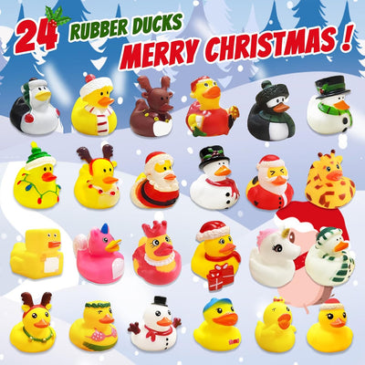 Adventskalender Enten 2024,Adventskalender Kinder Quitsche Enten,24 Weihnachten Quietscheenten Enten