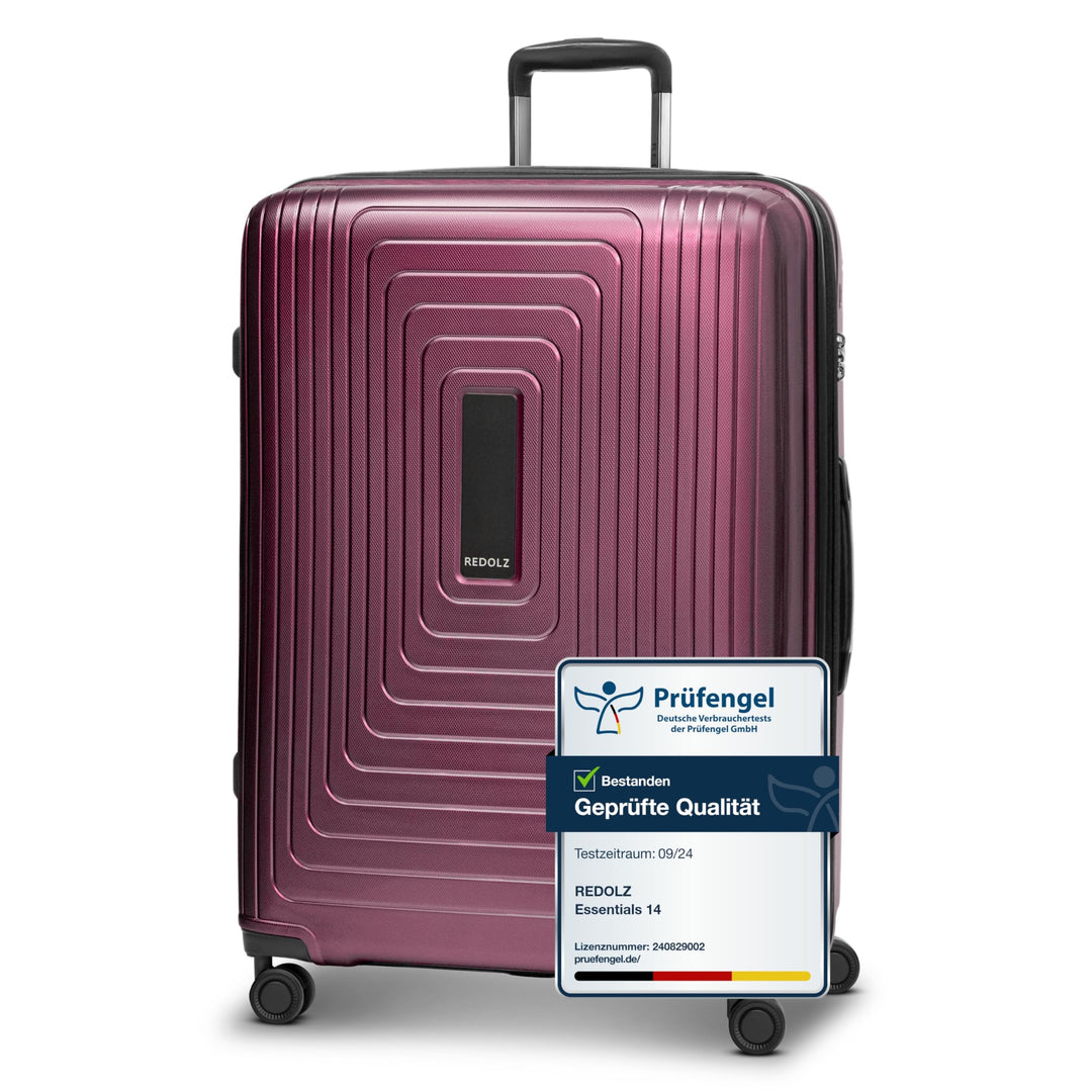REDOLZ sehr grosser Hartschalen L+ Trolley | 52 x 34 x 77 cm | mit Dehnfalte von 123 auf 140 Liter e
