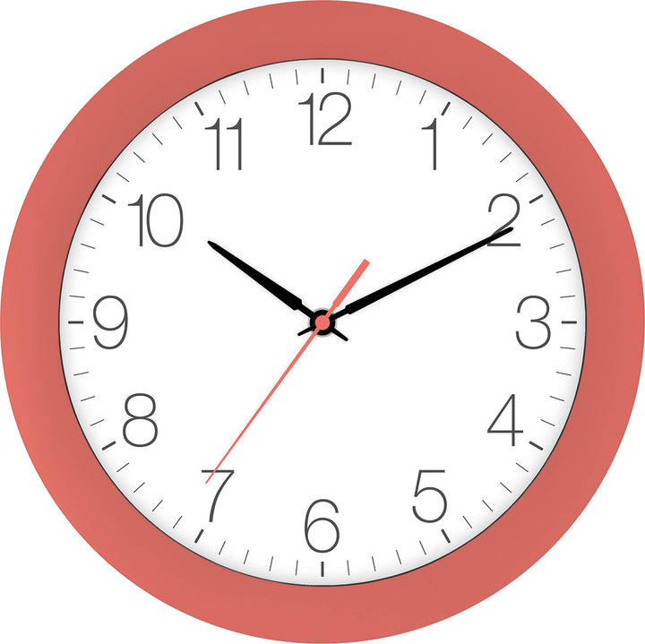 Eurotime Funkwanduhr, 30 cm, Apricot Aprikose, Kunststoffgehäuse, gewölbtes Echtglas, automatische Z