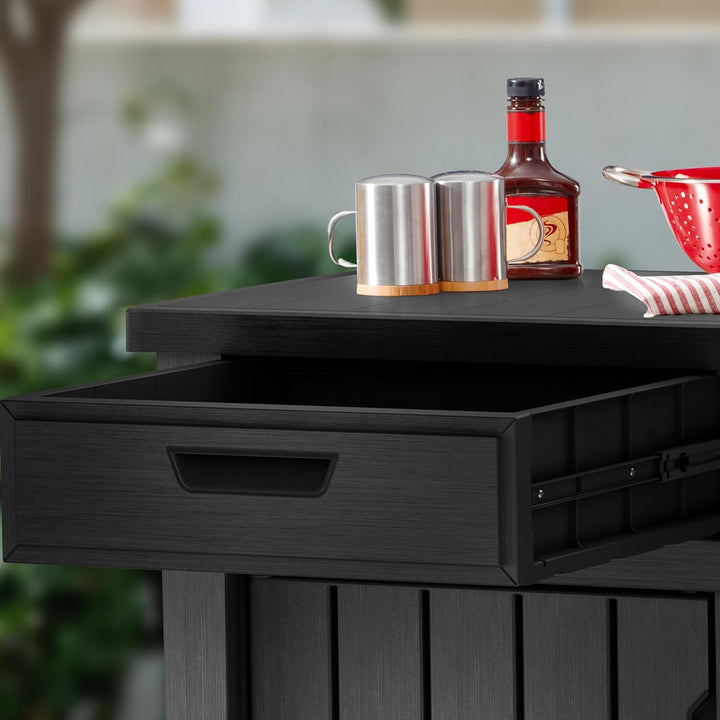 Keter Barbecue Unity XL, ideal als Halterung für die Zubereitung des Grills, 134 x 51,7 x 90 cm, Gra