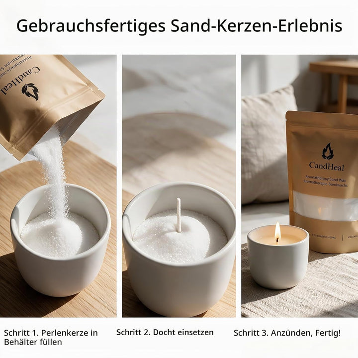 CandHeal Pearled Kerzensand,Duftendes Kerzenwachs für DIY Kerzen, Kerzen selber machen Set mit Docht
