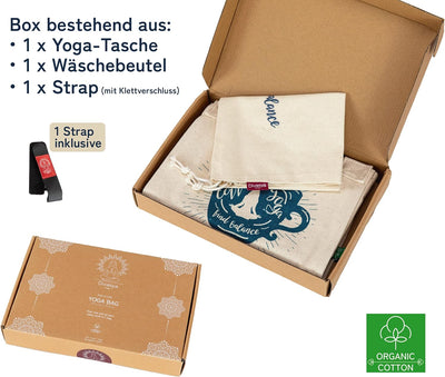 Divasya Yoga-Tasche: geräumige Yogamatten-Tasche aus 100% Bio-Baumwolle, mit Seitentasche für die Yo