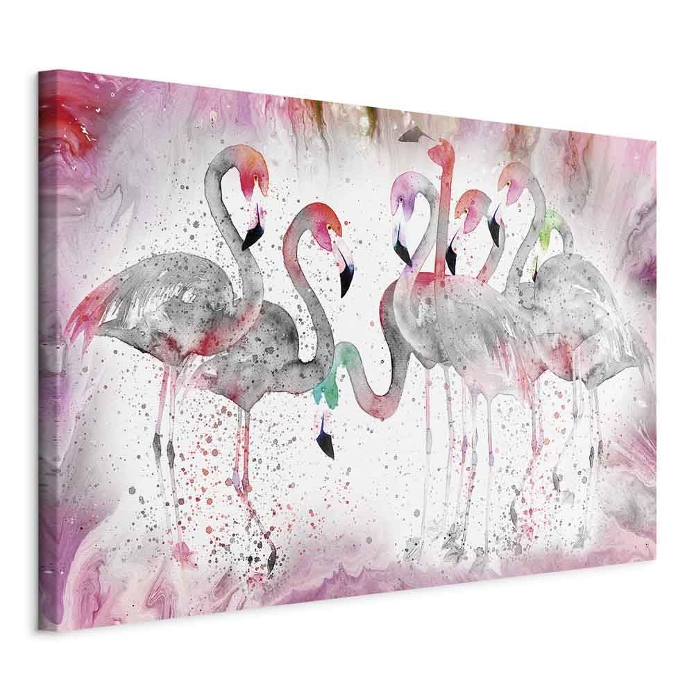 murando - Akustikbild Flamingos Bilder Akustikschaum Hochleistungsschallabsorber Schallschutz Leinwa