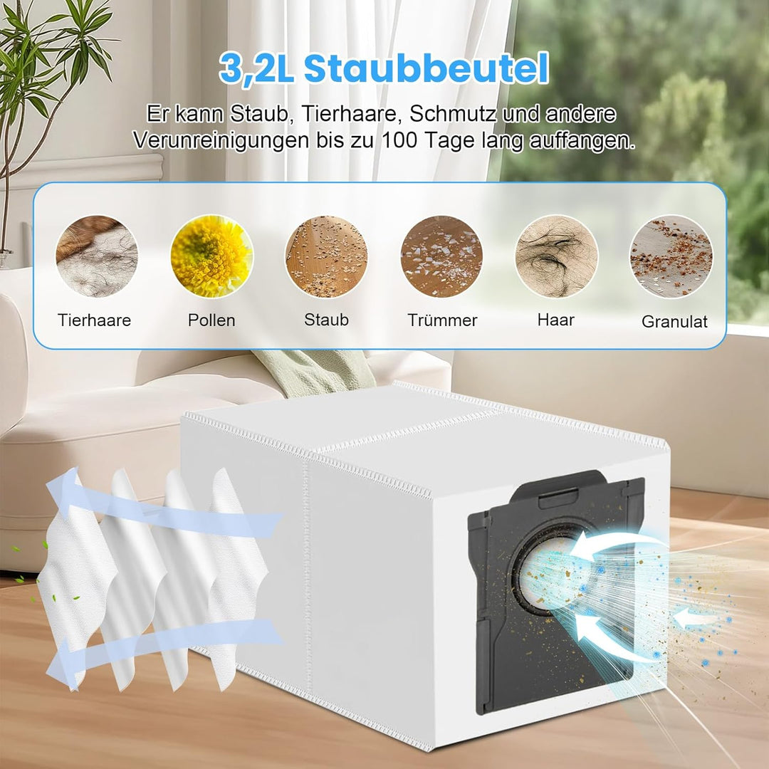22 Stück Zubehör Set für Mova Z60 Ultra Roller Complete Saugroboter, Ersatzteile mit 2 Hauptbürste,
