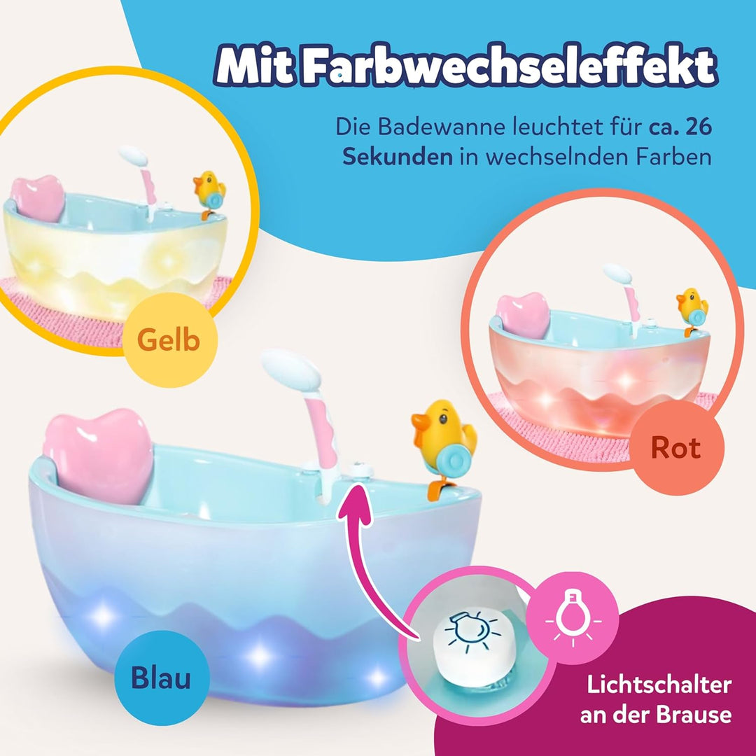 Zapf Creation 832691 BABY born Bath Badewanne - Puppenbadewanne mit Farbwechsel- und Soundfunktion,