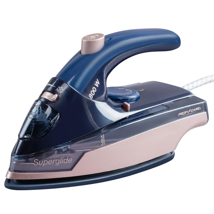 ProfiCare® Reisebügeleisen | Mini Bügeleisen mit klappbarem Griff | 800W | Keramiksohle | 40ml Wasse