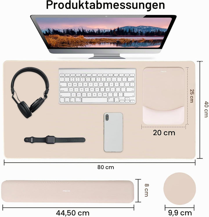 MOSISO Tastatur Mauspad Set,Grosses Mauspad&amp;Rechteckige Tastatur Handgelenkauflage mit Handgelenkauf