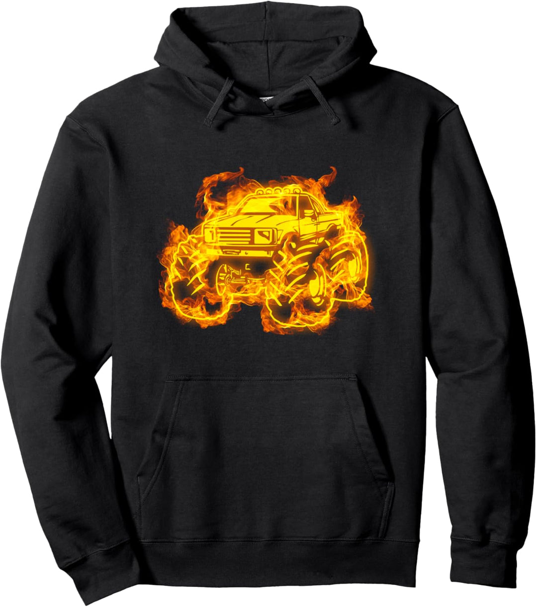 Feuer Motor Sport Rennsport Fan Monster Truck Pullover Hoodie