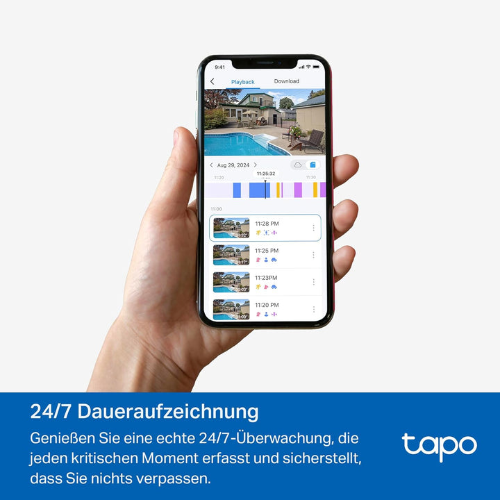 Tapo C460 4K 8MP Überwachungskamera Aussen Akku, Starlight-Farb-Nachtsicht, Dual-Band WLAN, Magnetfu