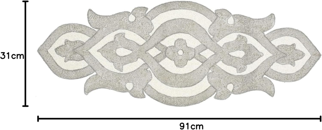 Light & Pro Tischläufer mit Perlen 914 cm glitzernd dekorativer Tischläufer LandhausTischläufer rust