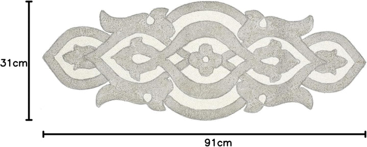 Light & Pro Tischläufer mit Perlen 914 cm glitzernd dekorativer Tischläufer LandhausTischläufer rust