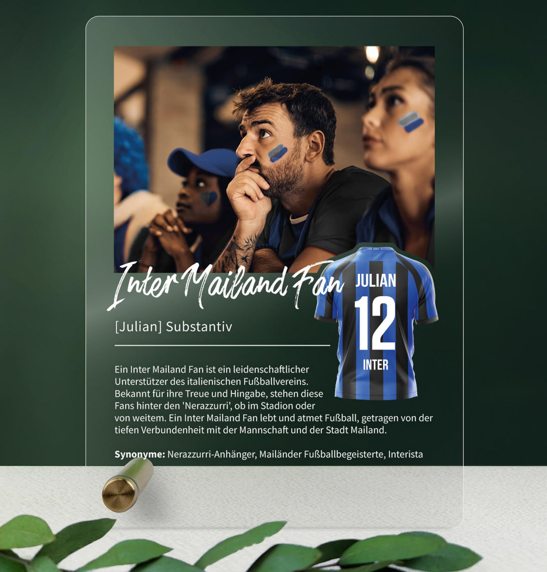 Inter Geschenk personalisiert - Acryl Geschenk - Definition: Inter Fan - Inter Fanartikel, Inter Fan