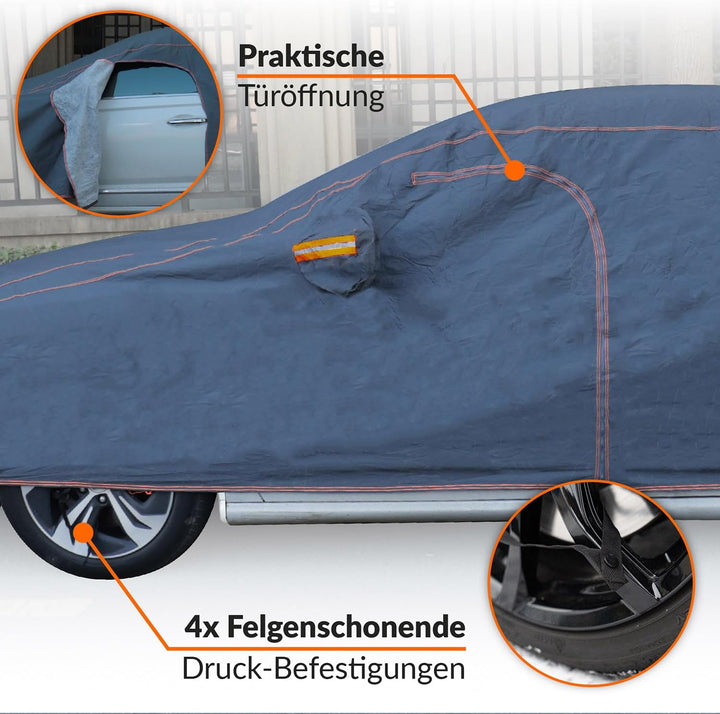 Upgrade4cars Autoabdeckung Outdoor Vollgarage atmungsaktiv &amp; wasserdicht | Auto Abdeckplane Komplett
