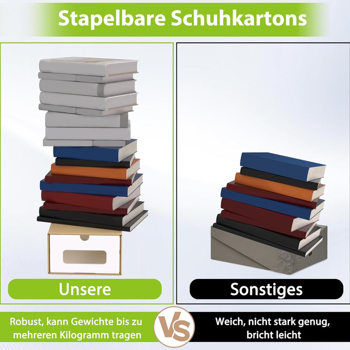 10 Stück Schuhaufbewahrung mit Sichtfenster Aufbewahrungsbox Schuhboxen Sneakerbox Storage Box Schuh