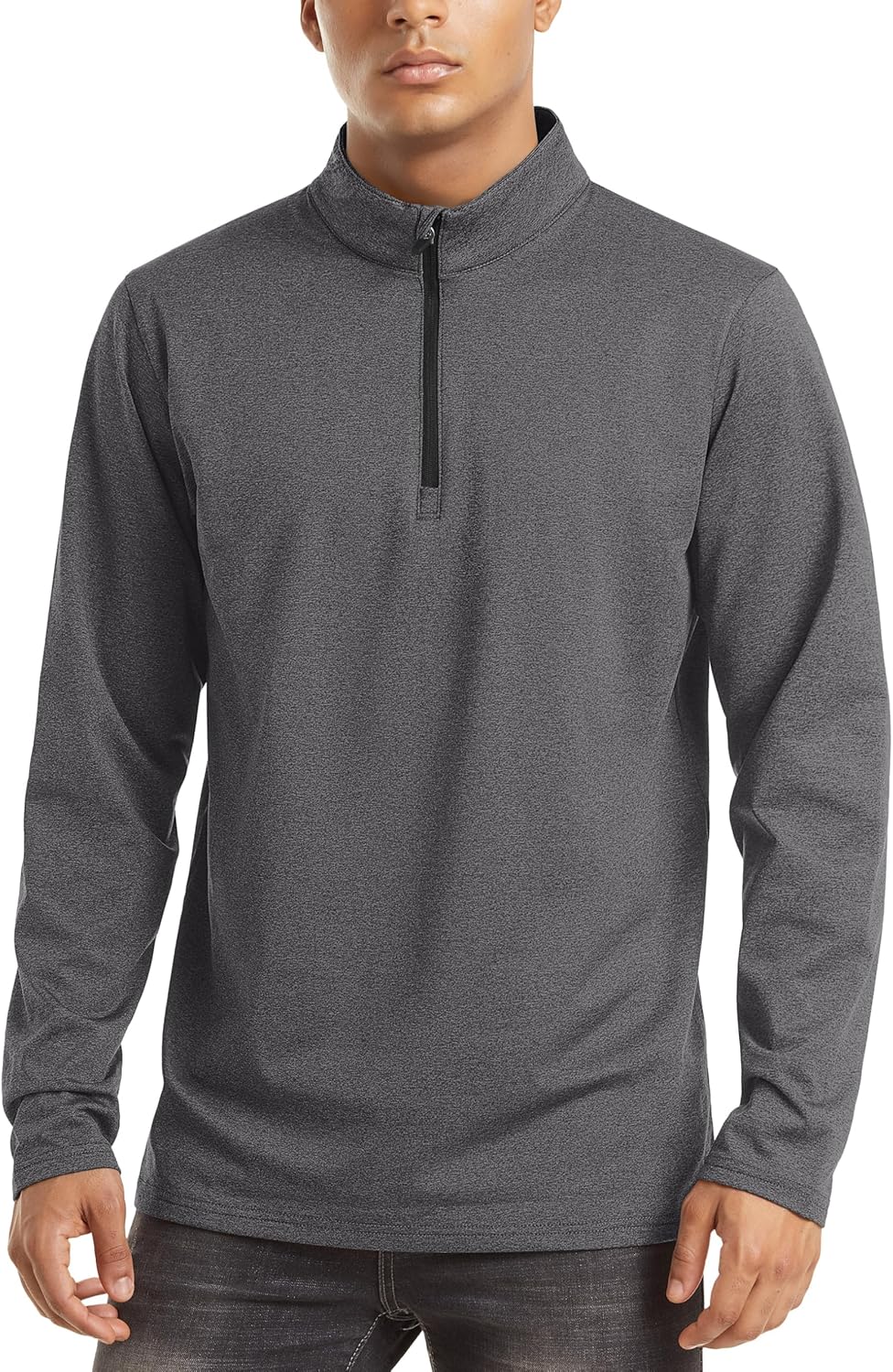 TACVASEN Pullover Herren Langarmshirt Half Zip Fleece Winterpullover Warm Atmungsaktiv Sport Sweatsh