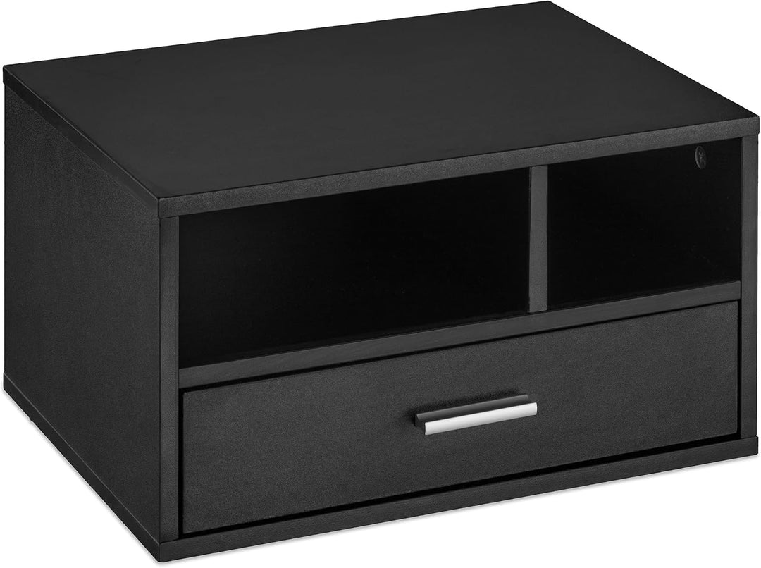 Relaxdays Druckerständer Schreibtisch, 3 Fächer, Regal für Drucker, Druckerhalter, H x B x T: 22 x 4