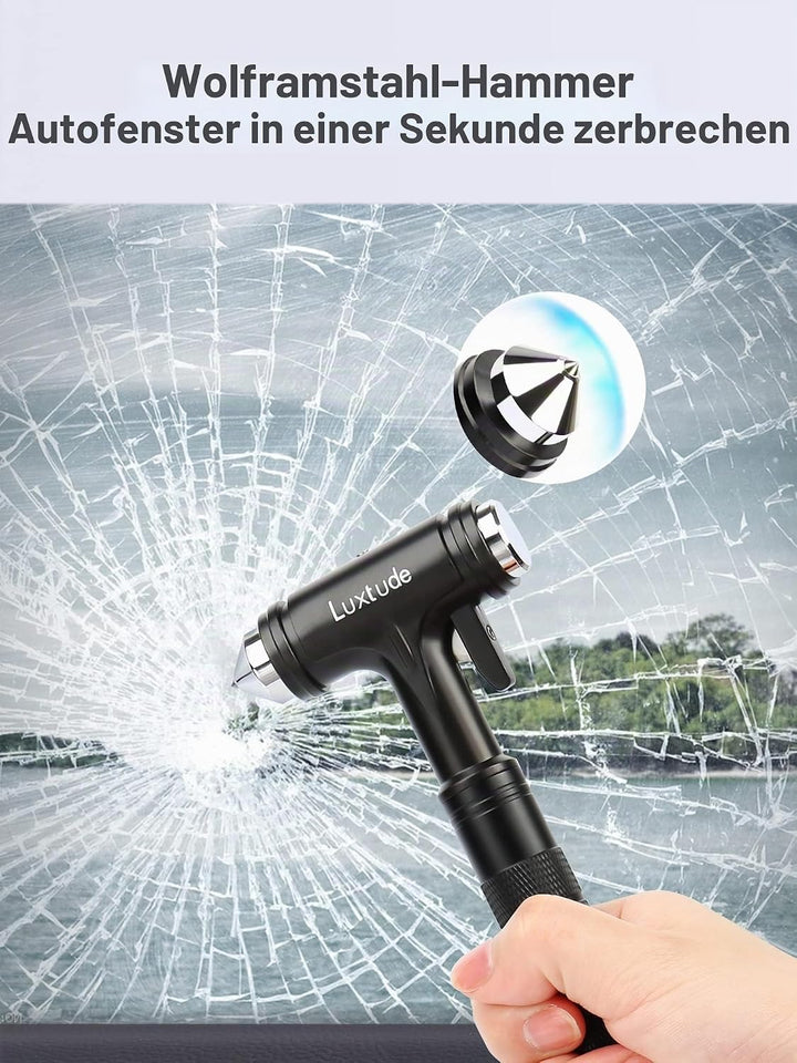 Luxtude Auto Nothammer, Upgrade Gurtschneider Notfallhammer, Glasbrecher Nothammer mit Gurtschneider