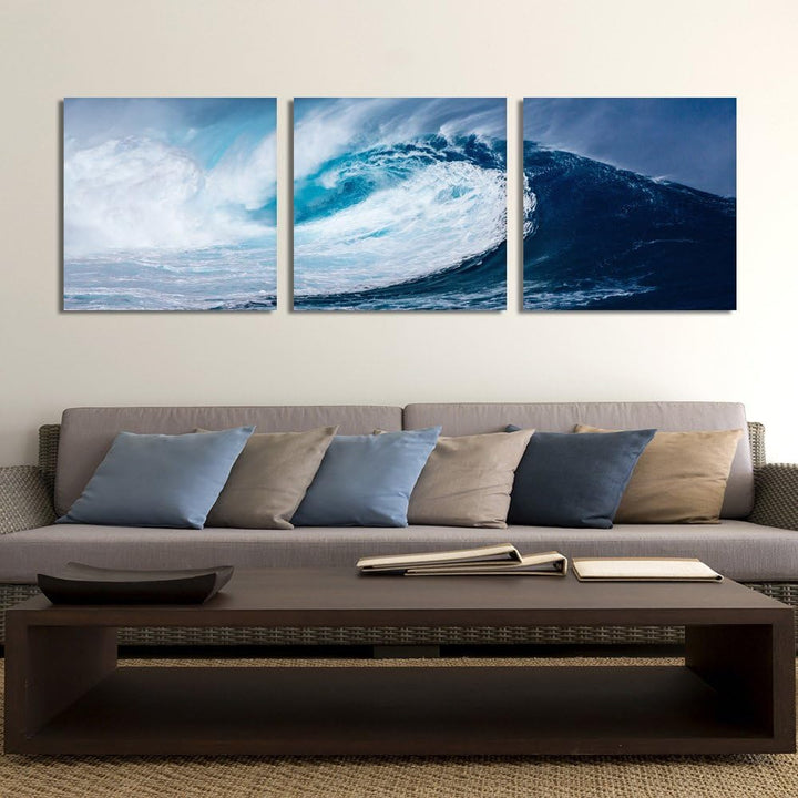 Feeby. Leinwandbild, Bilder, Wand Bild - 3 Teile - Panoramabild, Wandbilder, Kunstdruck 240x80 cm, W