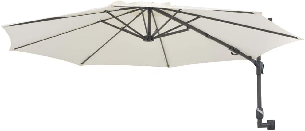 Festnight Wand-Sonnenschirm ? 300 cm Wandmontage Ampelschirm mit Metallmast Gartenschirm Terrassensc