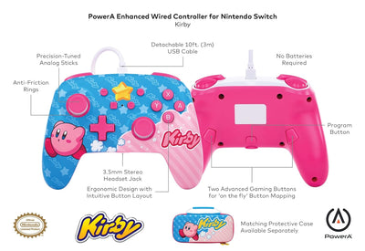 Verbesserter kabelgebundener Controller von PowerA für Nintendo Switch – Kirby, Kirby