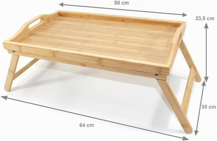Frühstücks-Tablett klappbar Holz Serviertablett Betttablett Tablett Faltbare Beine im Bett