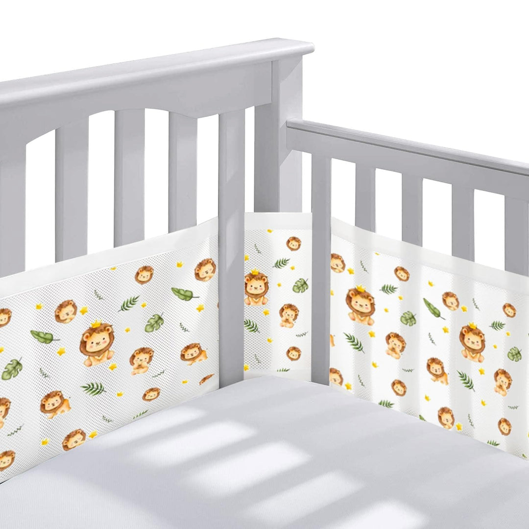 Bettumrandung Babybett,Baby Nestchen Bettumrandung,Kopfumrandung Babybett,Atmungsaktive Krippenumran