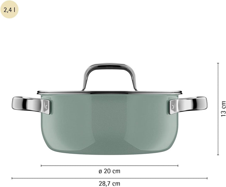 WMF Fusiontec Mineral Pro, Bratentopf mit Deckel 20 cm, langlebiges, kratzfestes Material, Topf Indu
