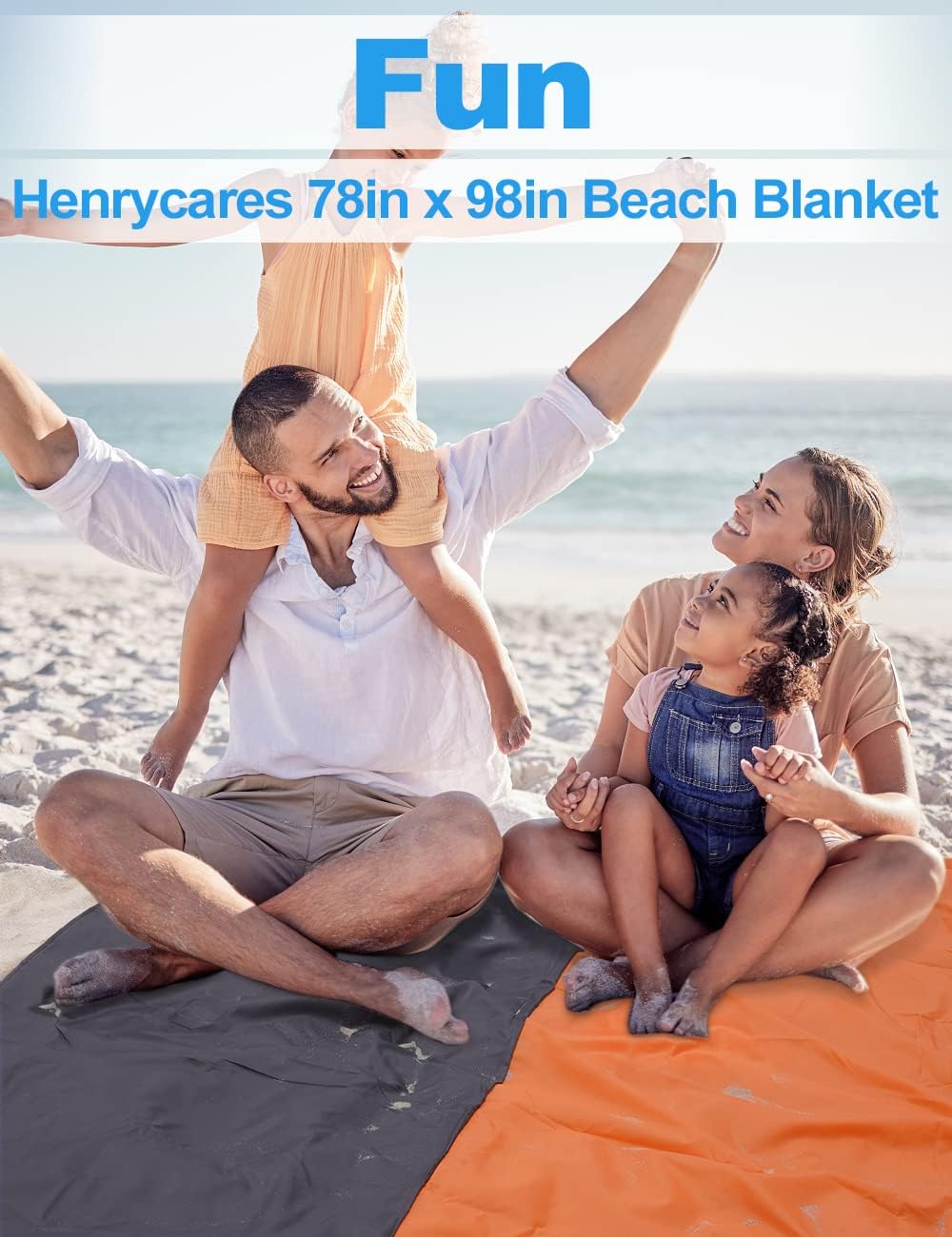 Stranddecke Super Gross 275cm x 300cm für Strandurlaub Reisen Camping, Leicht und Tragbar, Schnelltr