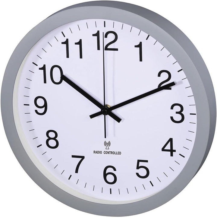 Hama Funkwanduhr ohne Tickgeräusche (analoge Wanduhr mit grossem Ziffernblatt, Wohnzimmeruhr, Schlaf
