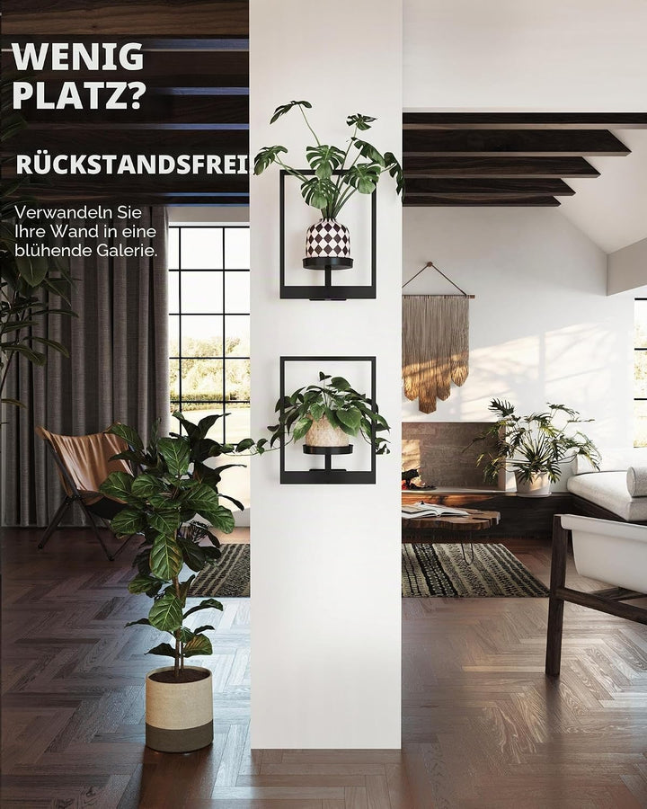 Bamworld Wandbehang Pflanzgefässe für Zimmerpflanzen 2 Set Wand Blumenständer Moderner Pflanzenständ