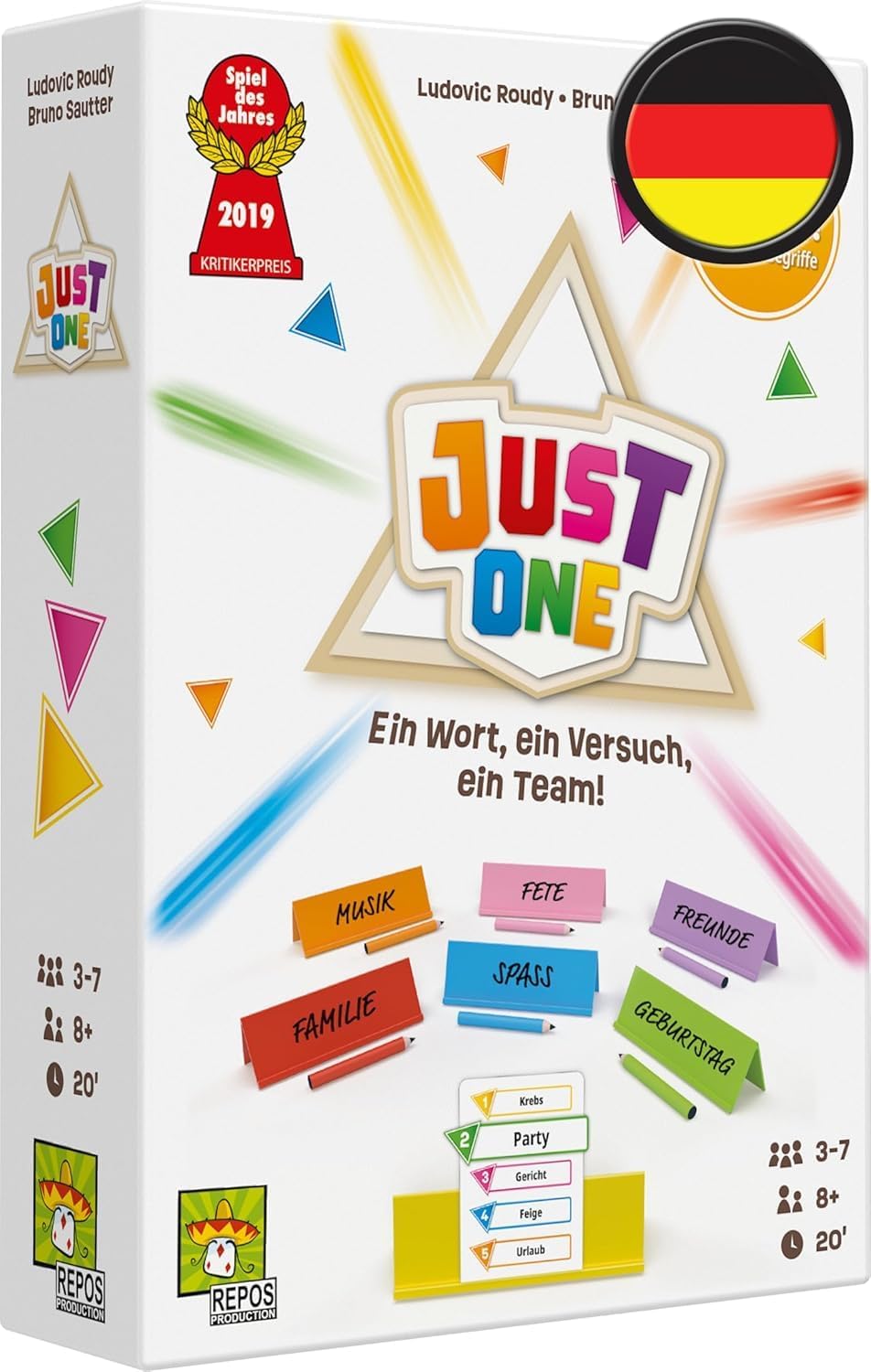 Repos Production, Just One (Refresh), Partyspiel, 20 Minuten, für 3-7 Spieler, 8+ Jahre, Spiel auf D