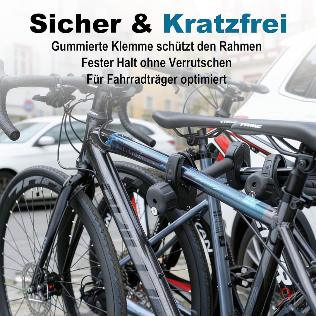Rahmenhalter für Fahrradträger, Universal Kurze Fahrradrahmenhalter Abschliessbare, Alu Rahmenhalter