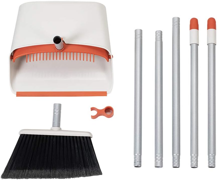 Jekayla Besen und Kehrschaufel Set, Kehrmaschine und Kehrschaufel Combo mit 137cm Langem Ausziehbare