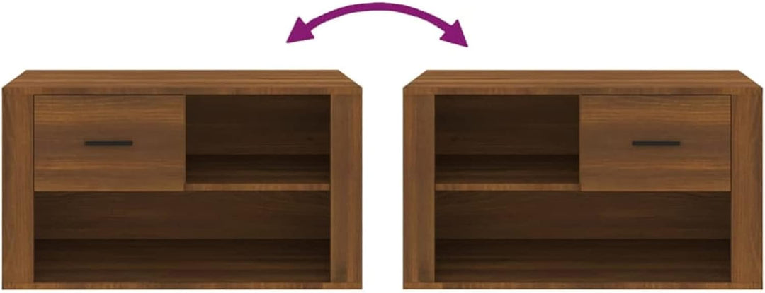 Tidyard Schuhbank, Schuhregal Schuhschrank mit 2 Fächer, Schuhaufbewahrung, Sitzbank, Holzwerkstoff