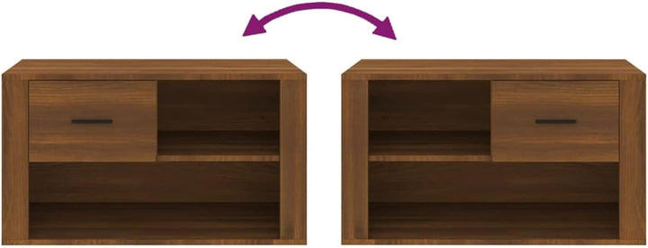 Tidyard Schuhbank, Schuhregal Schuhschrank mit 2 Fächer, Schuhaufbewahrung, Sitzbank, Holzwerkstoff