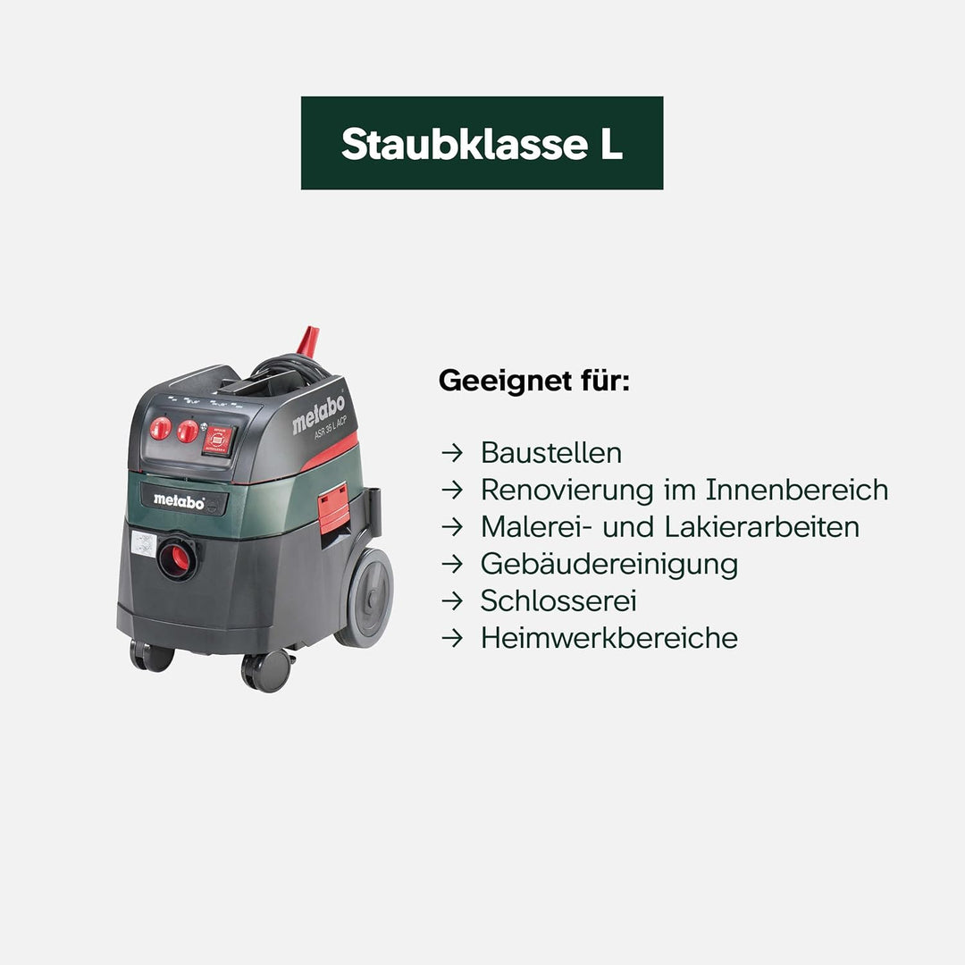 Metabo Allessauger ASR 35 L ACP (602057000) Karton; mit elektromagnetischer Abrüttlung und Druckdiff
