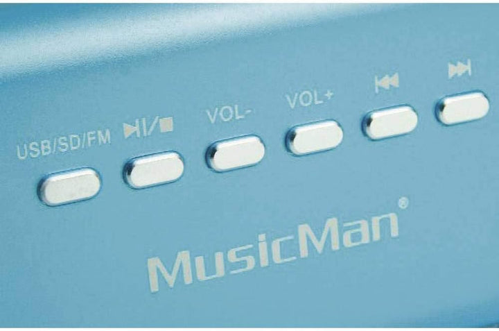 MusicMan MA Lautsprecher (MP3-Player, Soundstation &amp; Radio, USB, Line-In) blau Blau ohne Display Sin