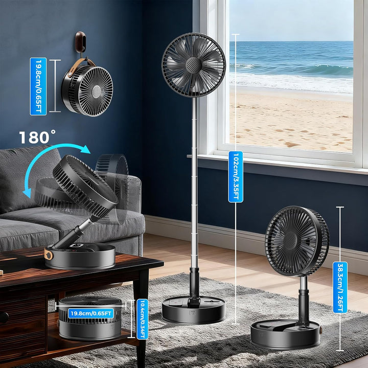 Marchpower Leiser Standventilator mit Fernbedienung Timer & Automatischer Oszillation 4 Geschwindigk