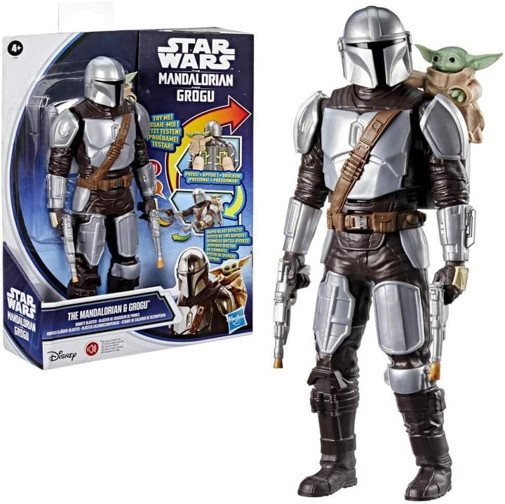 Star Wars The Mandalorian & Grogu Kopfgeldjäger-Blaster, Action-Figur (28 cm) mit Soundeffekten, int