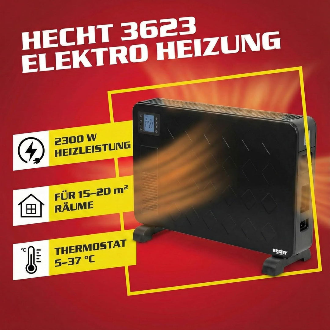 HECHT Elektroheizung (Brandneue Version) - Heizgerät für eine schnelle und wohlfühlende Wärme – Stro