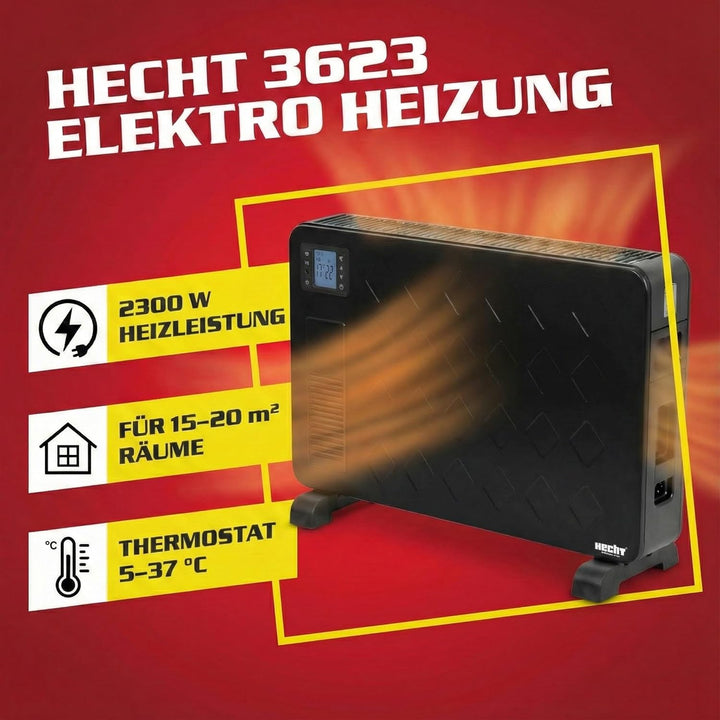 HECHT Elektroheizung (Brandneue Version) - Heizgerät für eine schnelle und wohlfühlende Wärme – Stro