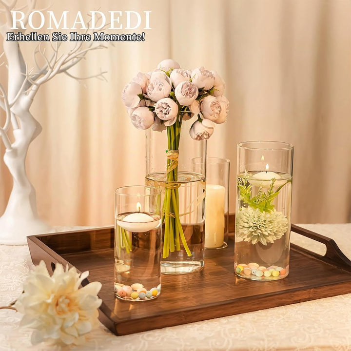 Windlicht Glas Kerzenhalter Kerzenständer Glaszylinder：Romadedi 12er Set Windlichter für Kerzen Stum