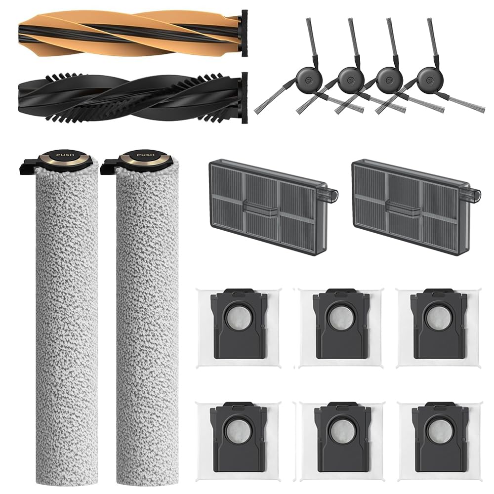 Zubehörset für dreame Aqua10 Ultra Roller Complete /Aqua10 Roller Saugroboter,Ersatzteil mit 6 Staub