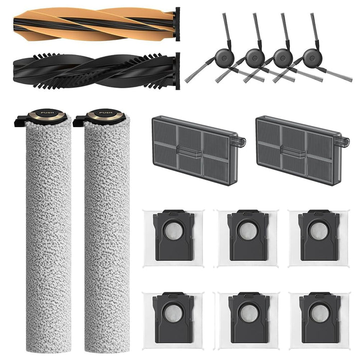 Zubehörset für dreame Aqua10 Ultra Roller Complete /Aqua10 Roller Saugroboter,Ersatzteil mit 6 Staub